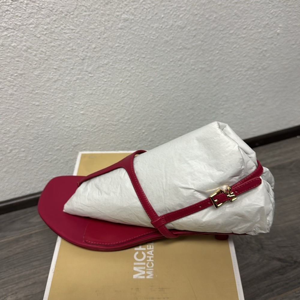 Michael Kors Tasha T Strap Sandals in Dark Raspberry - Picture 6 of 6